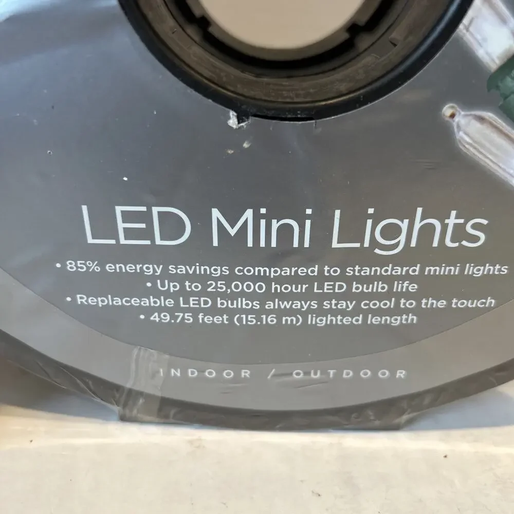 Holiday Wonderland LED Mini Lights - 200 Warm White LED Bulbs - 49.75’